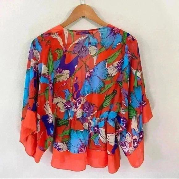 Hazel orange floral boho top - Picture 3 of 4